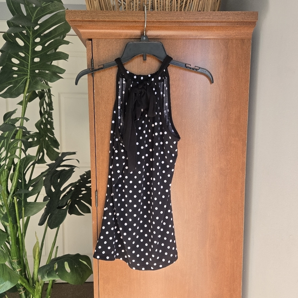 Saint Tropez West Black and White Polka Dot Tank Top - Picture 2 of 4
